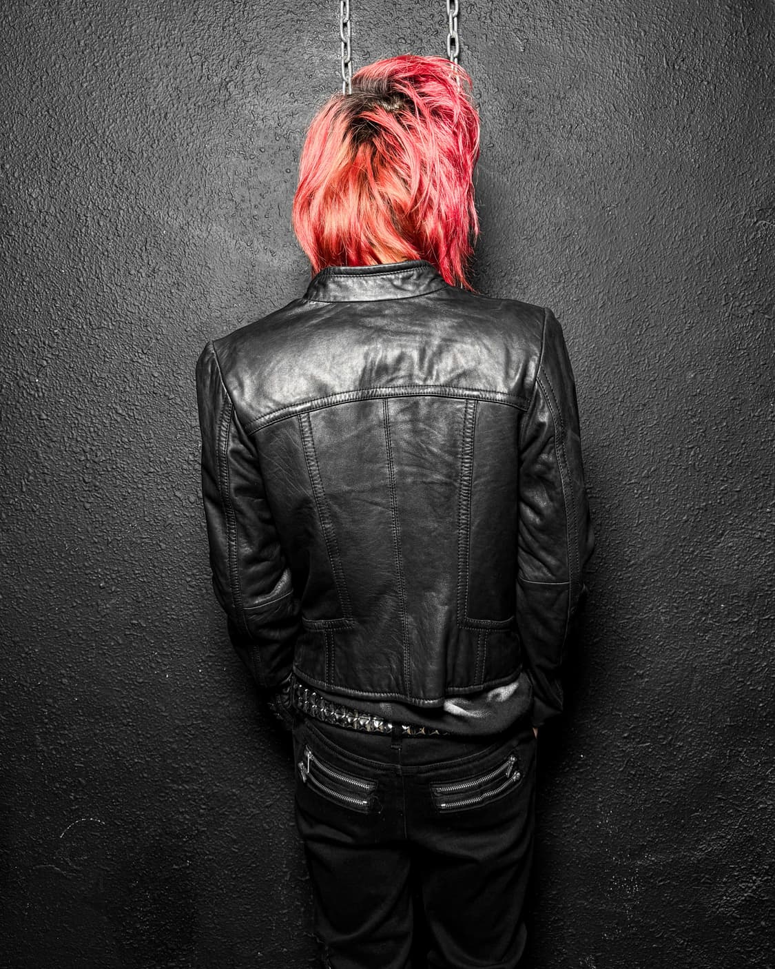 Stud Detail Leather Rider Jacket 상품이미지6