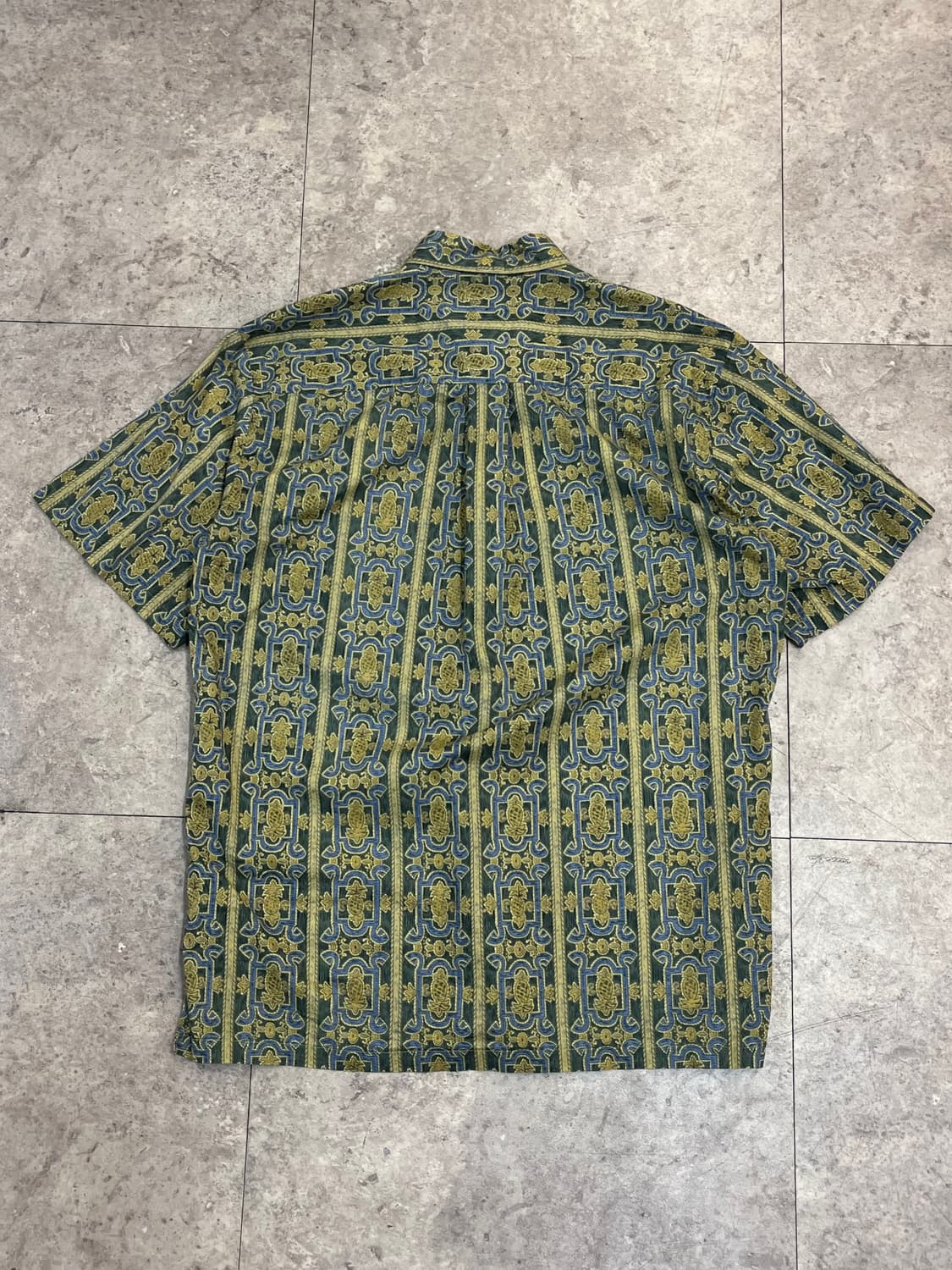 빈티지 패턴 반팔 셔츠 그린 S #csz3730 상품이미지7