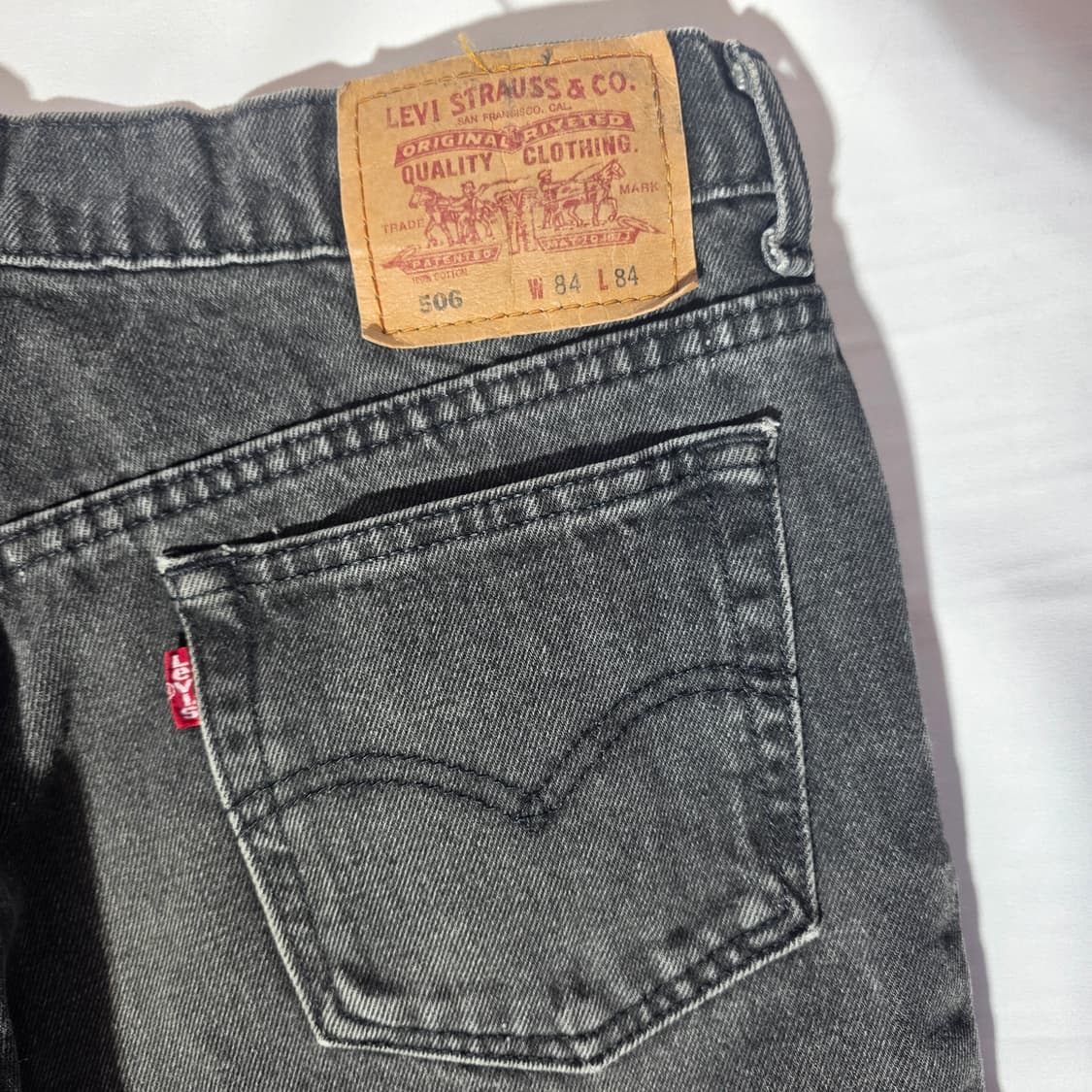 [W84L84]리바이스 506 블랙 데님 팬츠 상품이미지7
