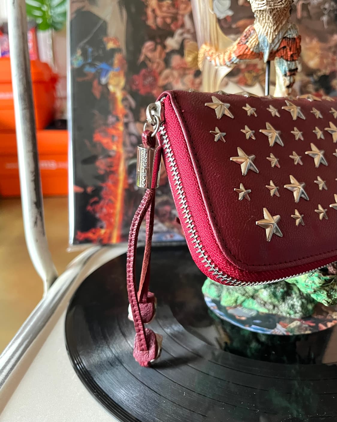 2010s JIMMY CHOO Star Studed Red Wallet 상품이미지3