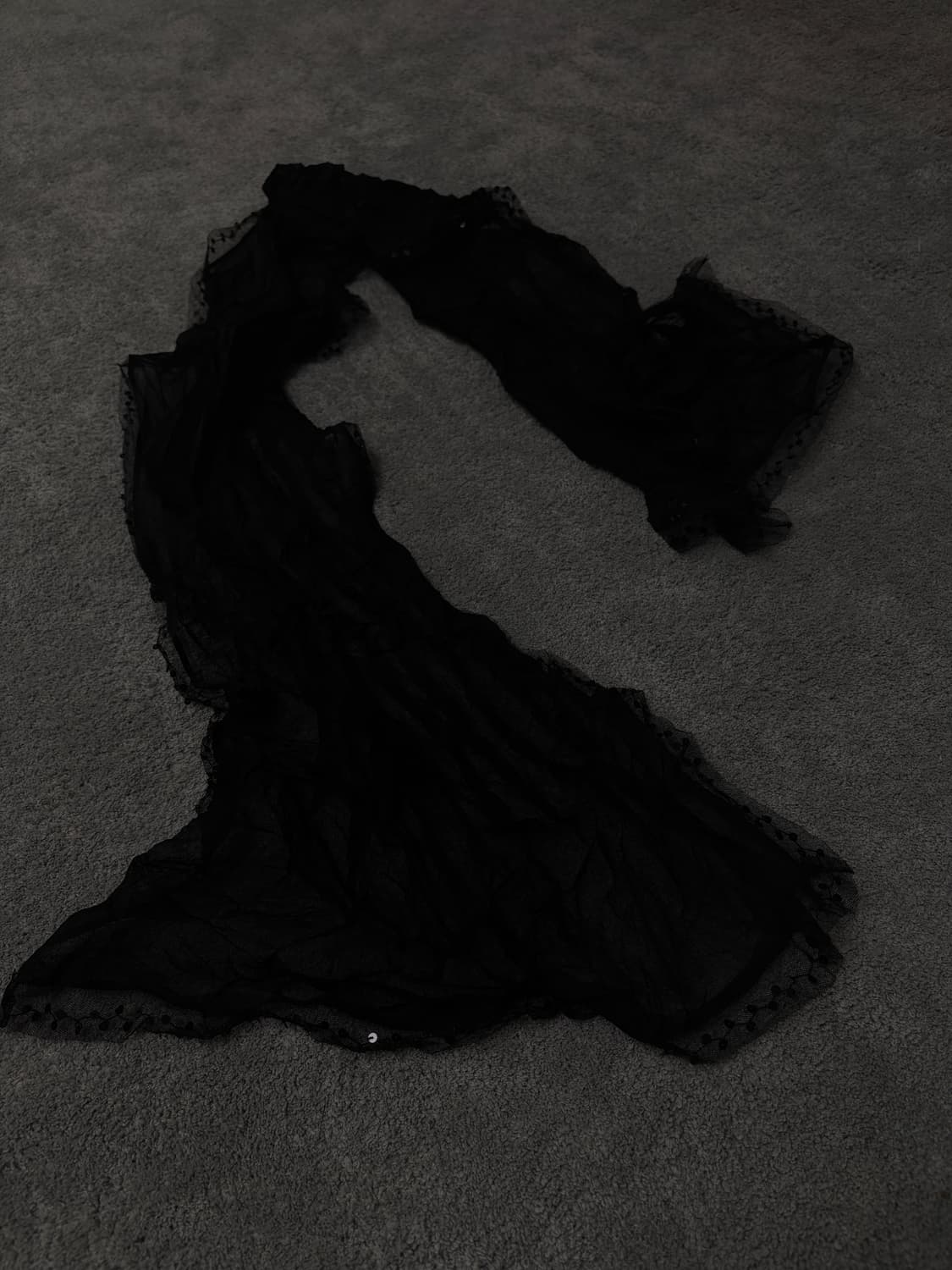 Vintage v-kei punk mood black scarf 상품이미지1