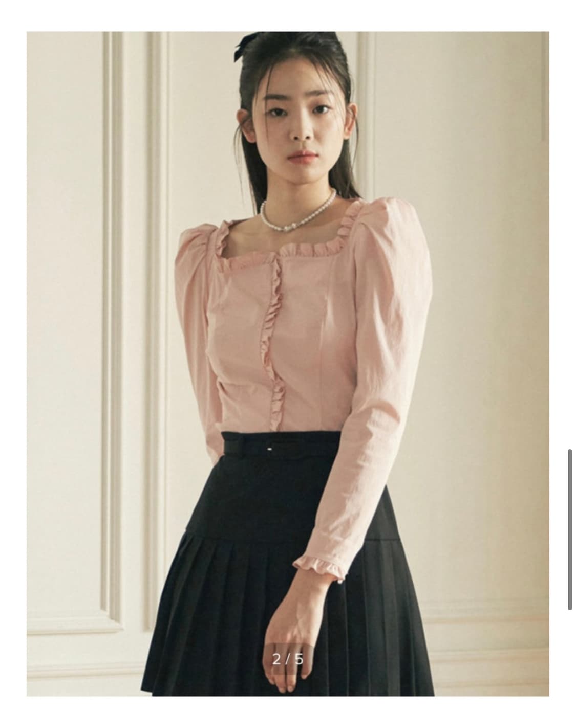 플로움 다프네 블라우스 핑크, 베이지 상품이미지1
