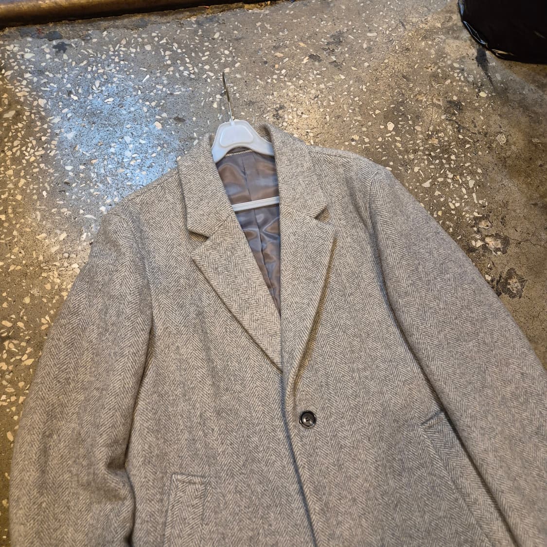 M 헤링본패턴 싱글롱코트  상품이미지5