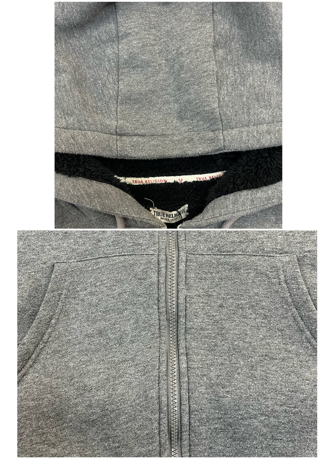 트루릴리전 털 후드집업 그레이 100(L) #csz2958 상품이미지5