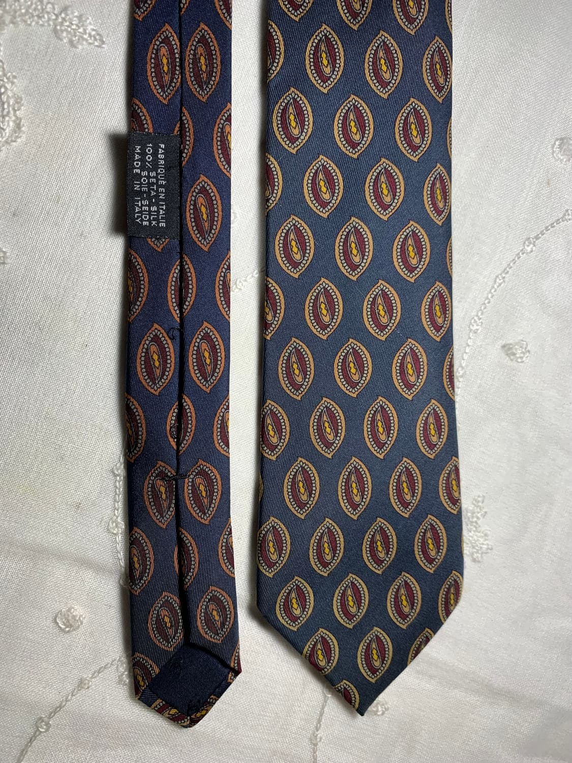 구찌 실크 넥타이 페이즐리 패턴 이태리 메이드 상품이미지1