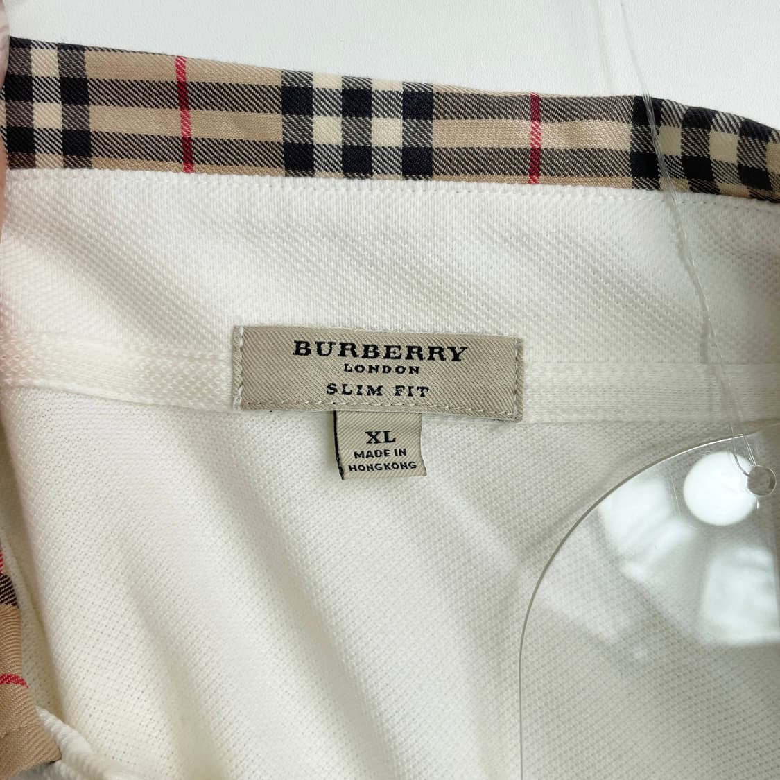 F1 버버리 런던 슬림핏 체크 칼라 코튼 폴로셔츠 105사이즈 상품이미지5