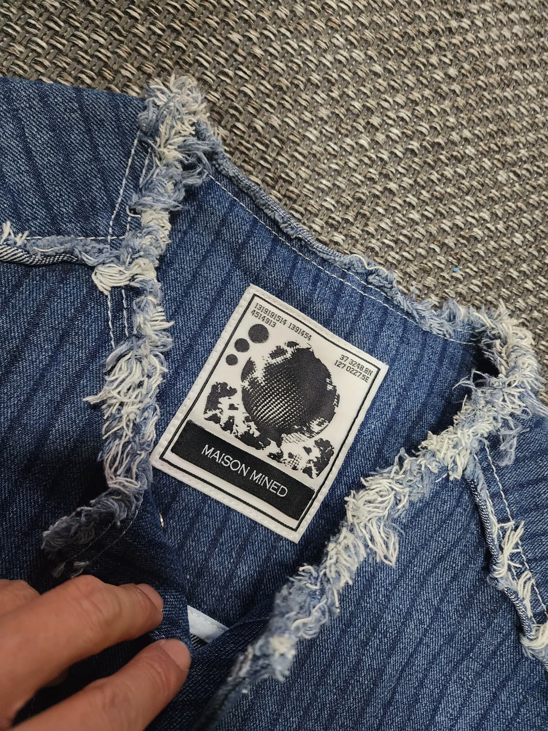 메종미네드 블루 스트라이프 데님 자켓 L 상품이미지4