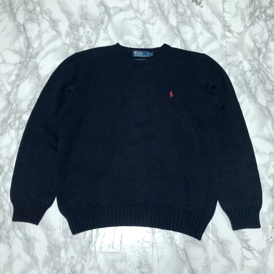 폴로 랄프로렌  니트 네이비 라운드넥 스웨터 상태굿 상품이미지1