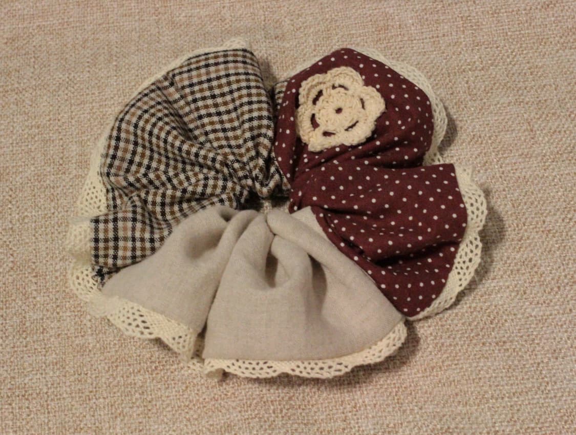 핸드메이드 빈티지 업사이클링 레이스 스크런치 상품이미지4