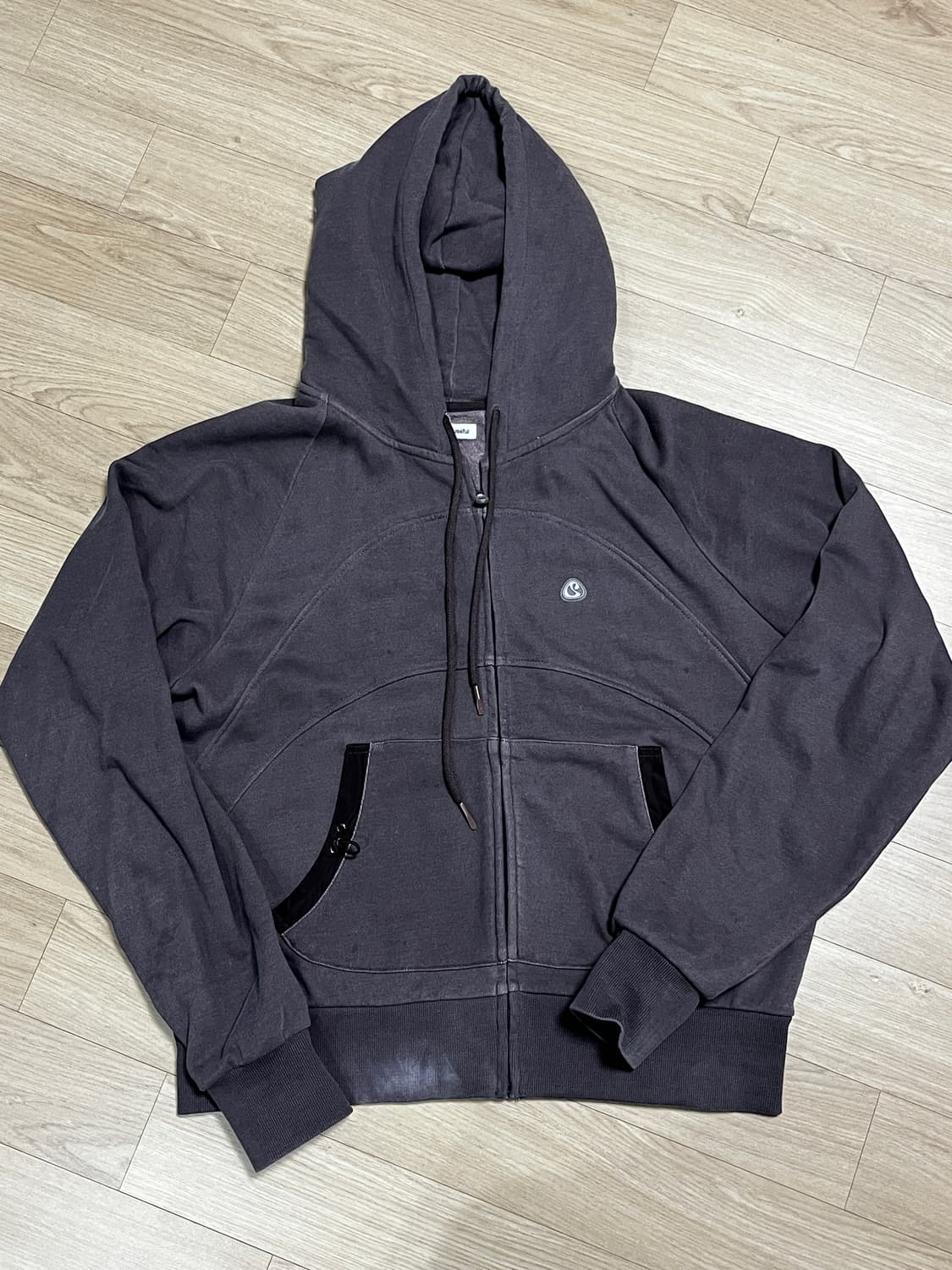 코이세이오 스트링 포켓 후드집업 와인 상품이미지2