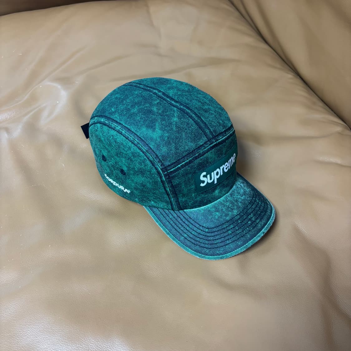 슈프림 캠프캡 모자 박스로고 코듀라 워시드 다크 그린 상품이미지1