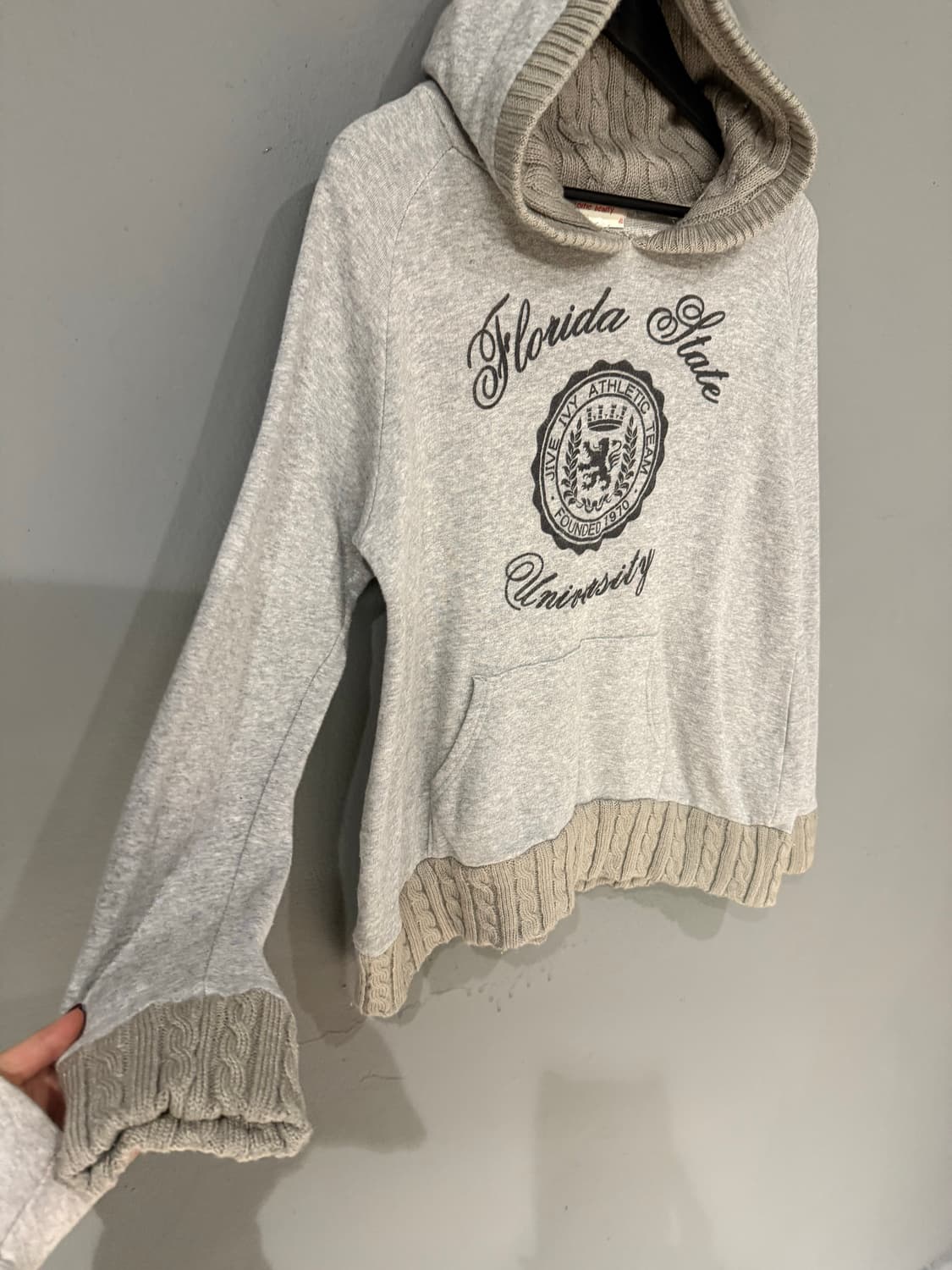 Kawaii knit layered lettering hoodie 상품이미지8