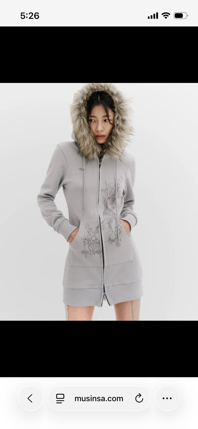 허그유어스킨 롱 퍼 후드집업  상품이미지5