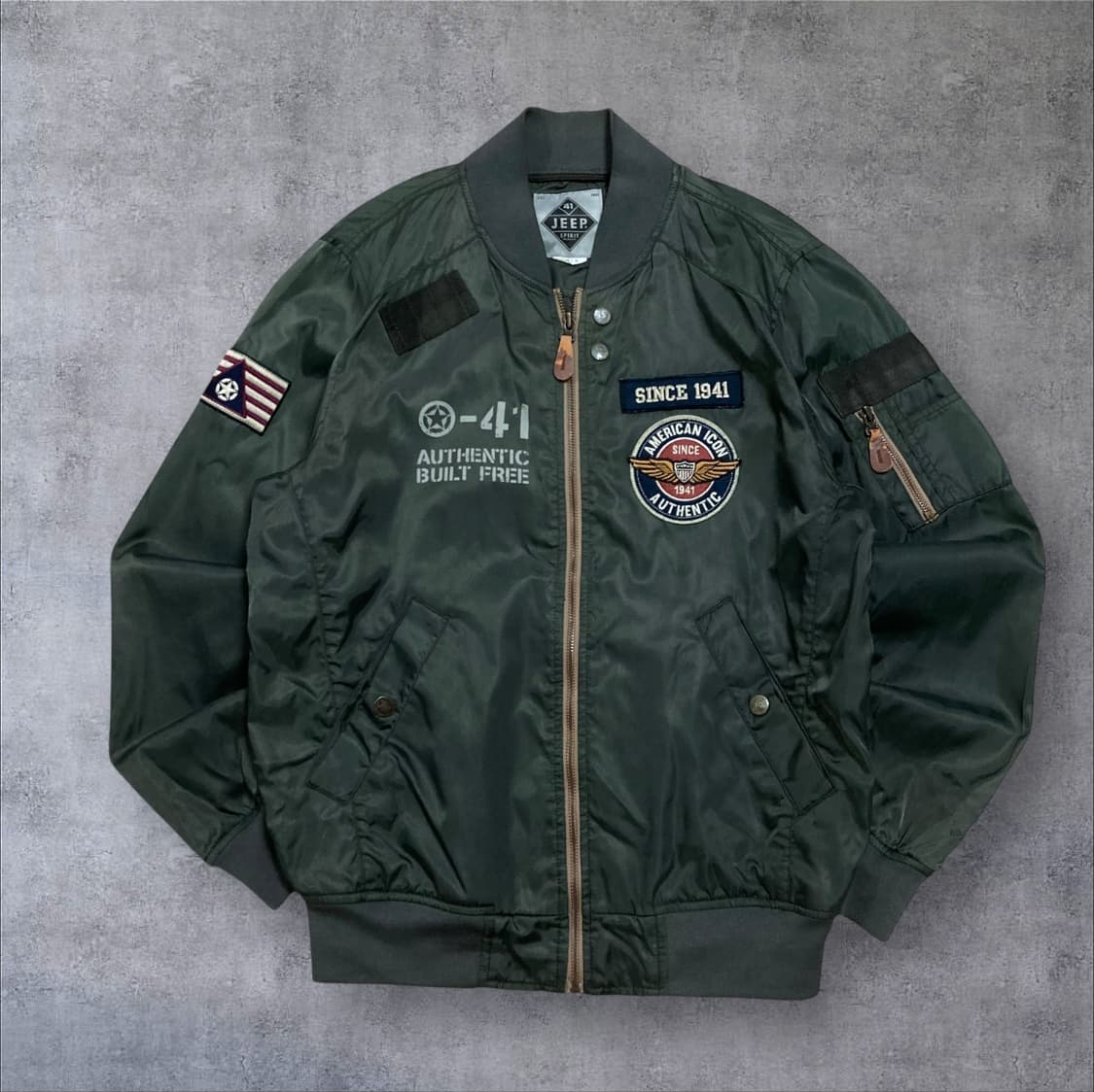 지프 멀티 패치 카키 MA-1 자켓 상품이미지1