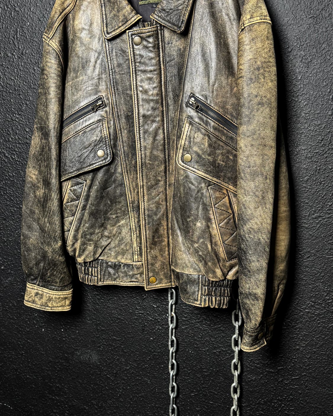 90’s Vintage Washed Leather Blouson 상품이미지3