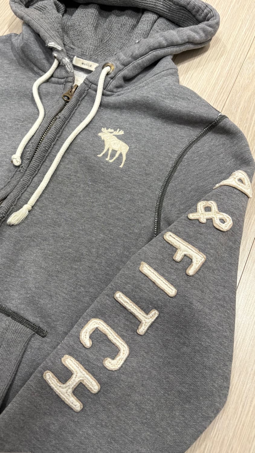 아베크롬비 시그니처 순록 후드집업 그레이 상품이미지3