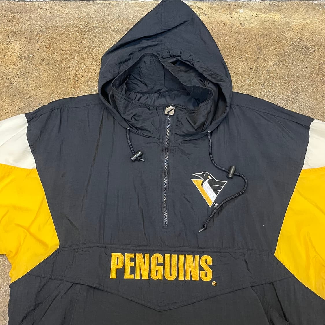 미국 빈티지 NHL 펭귄로고 후드 풀오버 바람막이 상품이미지4