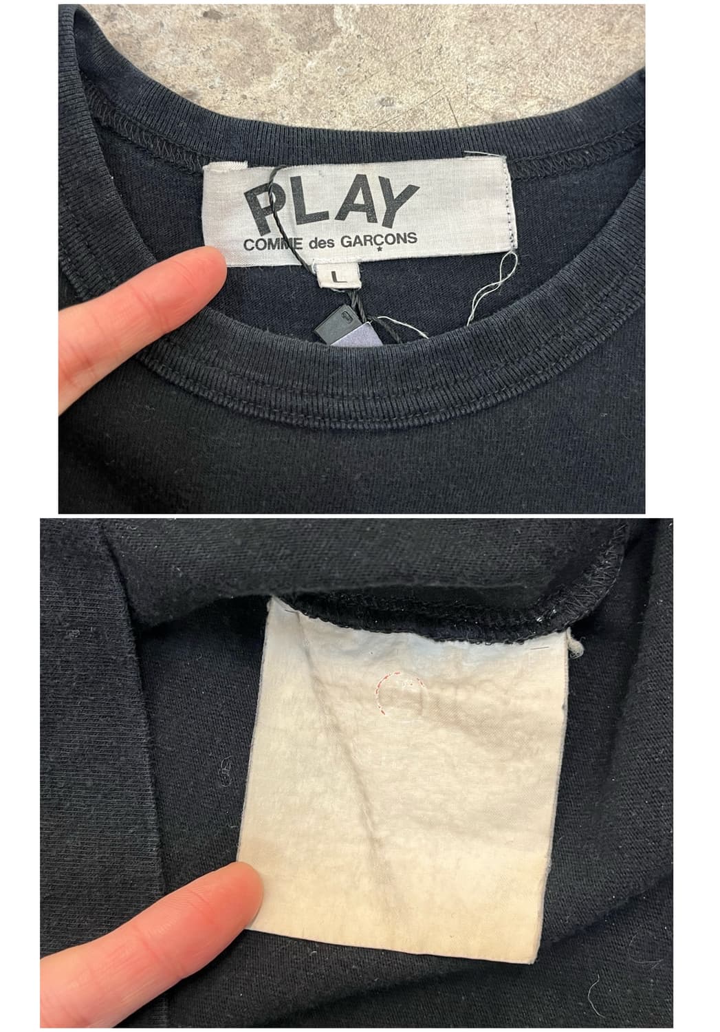 꼼데가르송 블랙 하트 와펜 반팔티 블랙 L #csz3479 상품이미지3