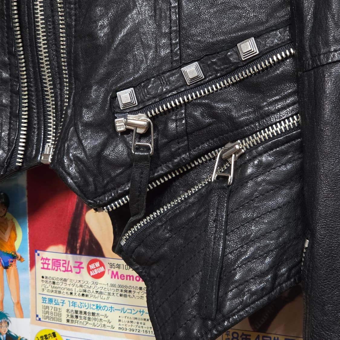 빈티지 리얼레더 헤체주의 펑크 라이더 자켓 상품이미지4