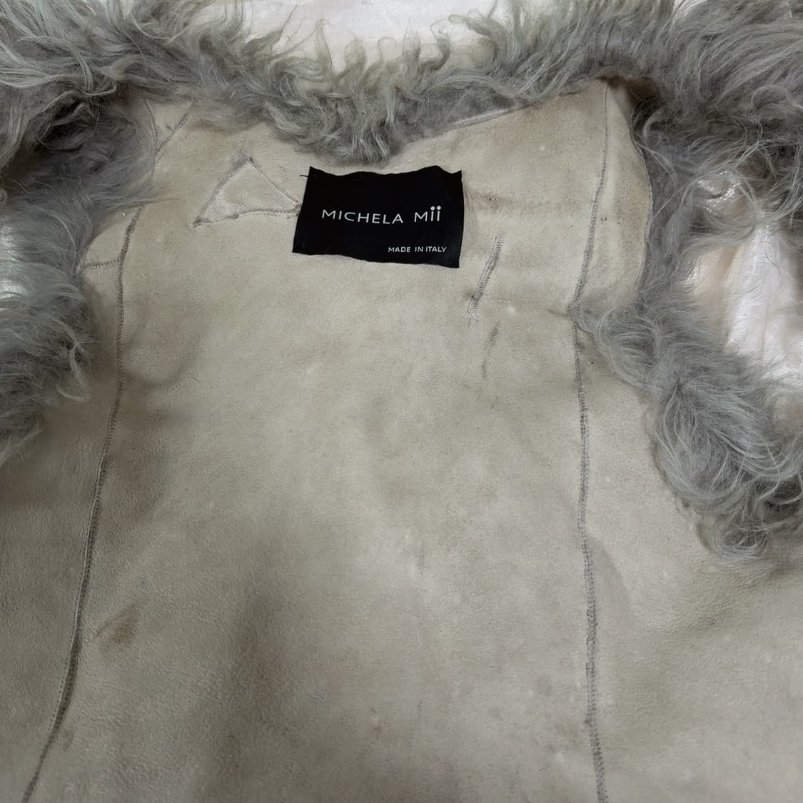 빈티지 Michela mii 그레이 양털 토스카나 양가죽 조끼 베스트 상품이미지5