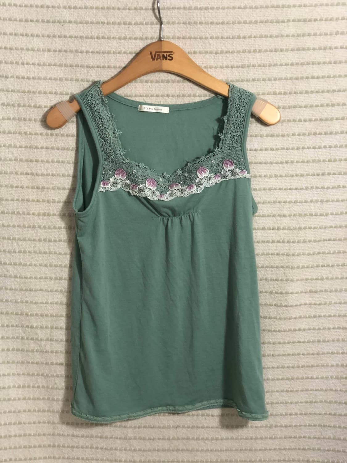 엑시즈팜 빈티지 그린 민소매 티셔츠 모리걸 레이어드 나시 상품이미지1