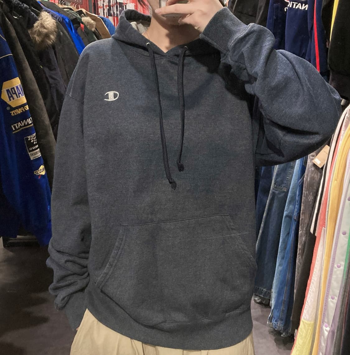 [IM] Champion 챔피온 로고 후드티 네이비 상품이미지5