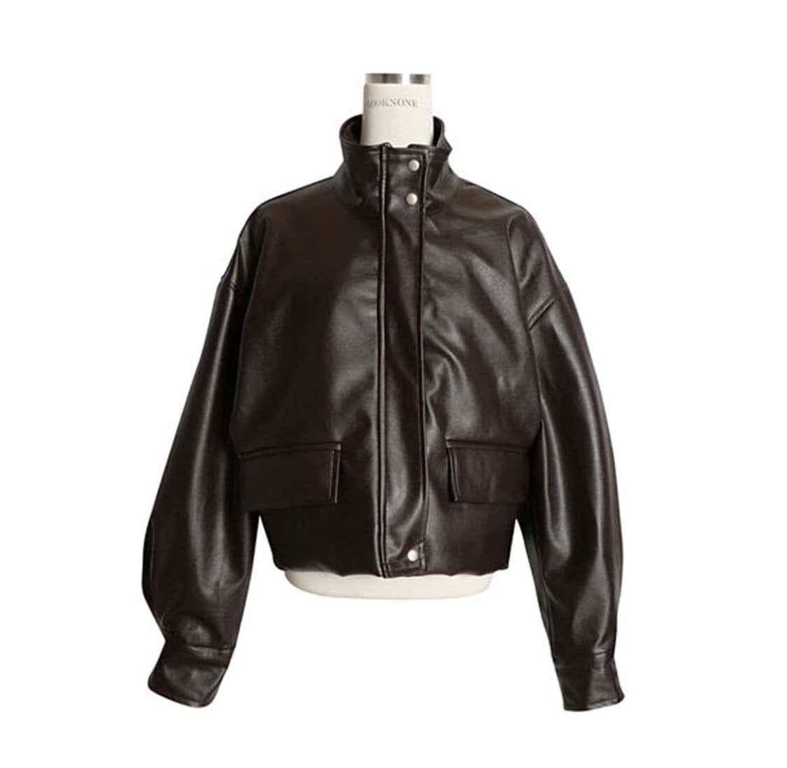 빈티지 룩넌 비건레더자켓 상품이미지1