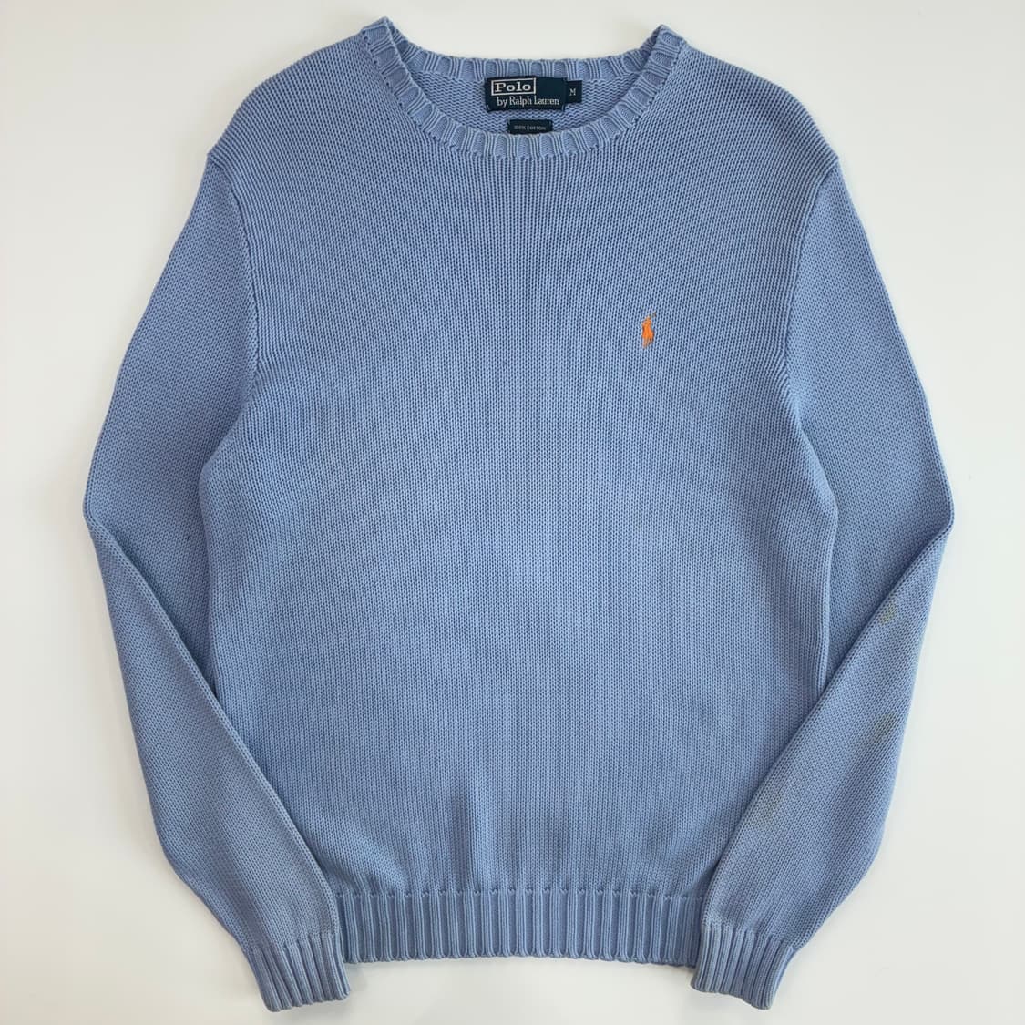 Polo 폴로 랄프로렌 라벤더 블루 코튼 라운드 니트 상품이미지1