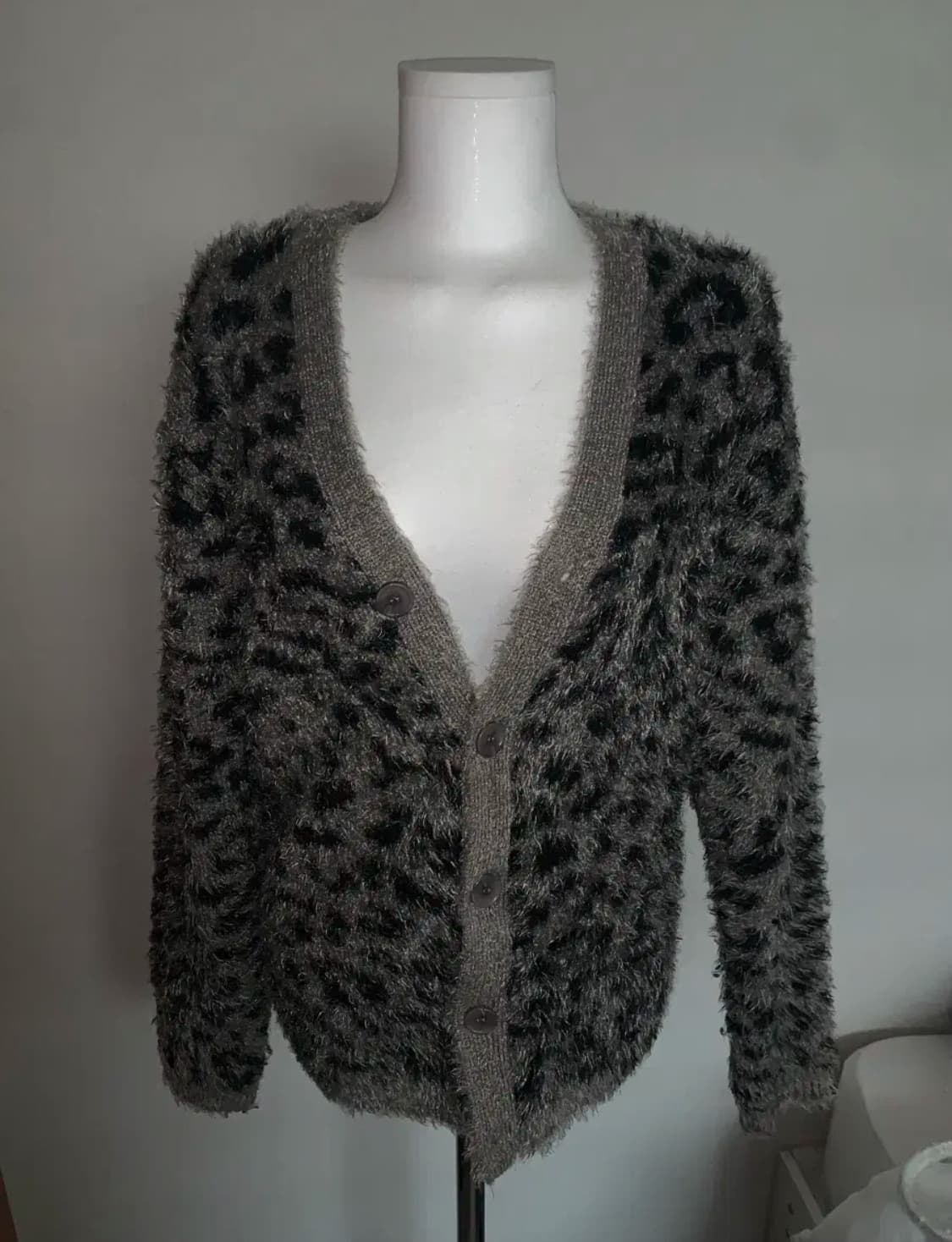 AJUL 레오파드 가디건 그레이 상품이미지1