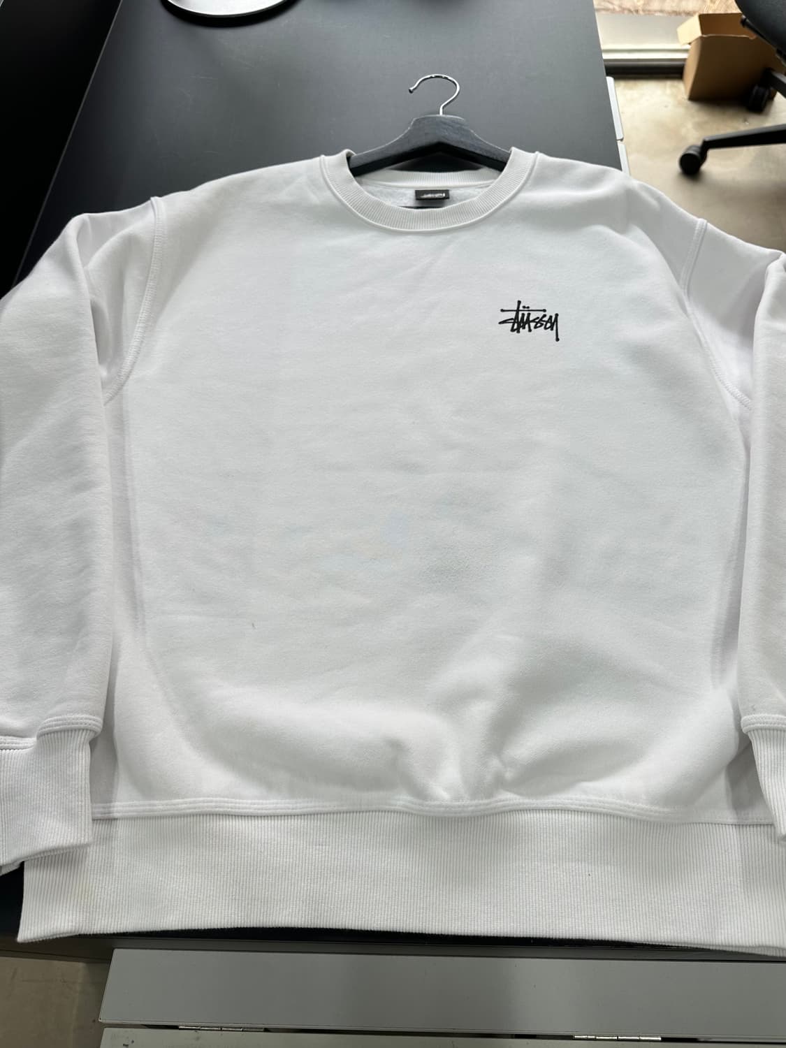 스투시 스탁로고 스웻 기모맨투맨 화이트 상품이미지6