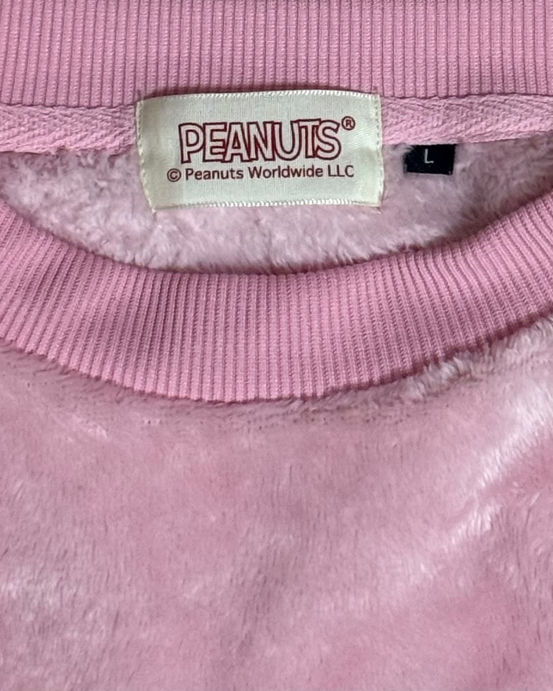Peanuts 스누피 핑크 맨투맨 L 상품이미지2