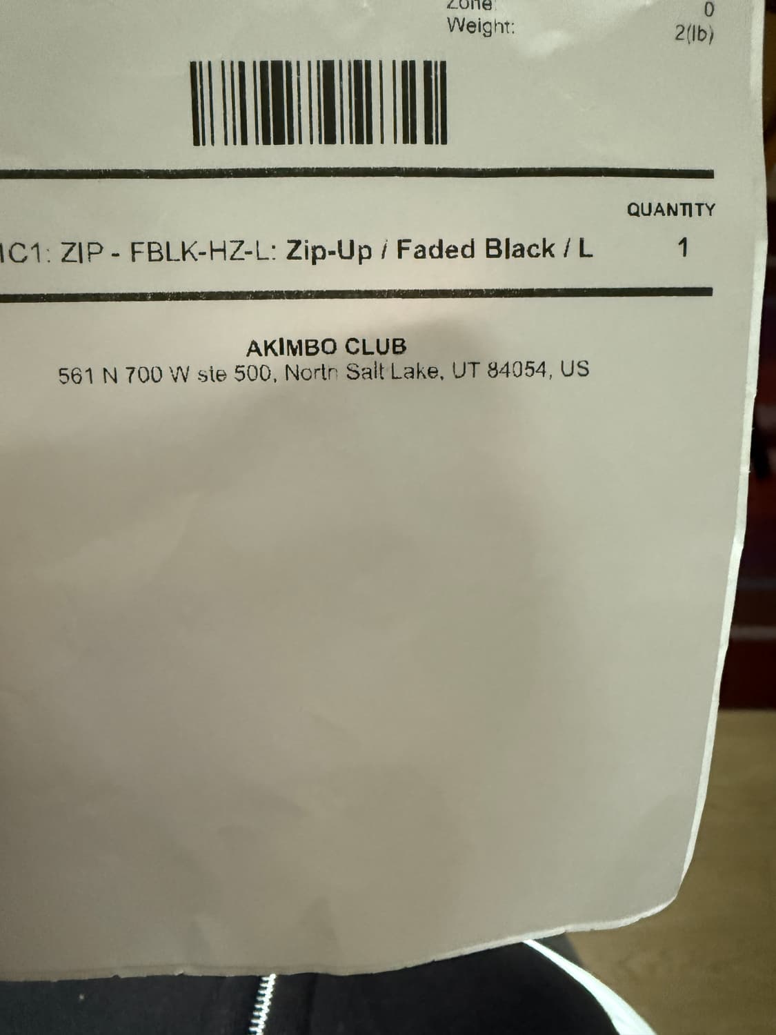 AKIMBO Club 아킴보 클럽 페이디드 블랙 집업 후디 L 상품이미지2