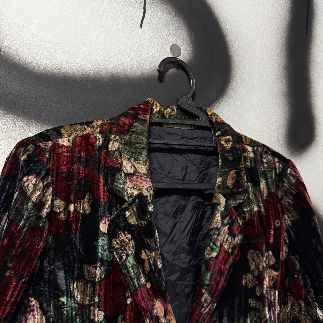VTG 빈티지 플라워 자카드 패턴 벨벳 싱글 블레이저 자켓 상품이미지3