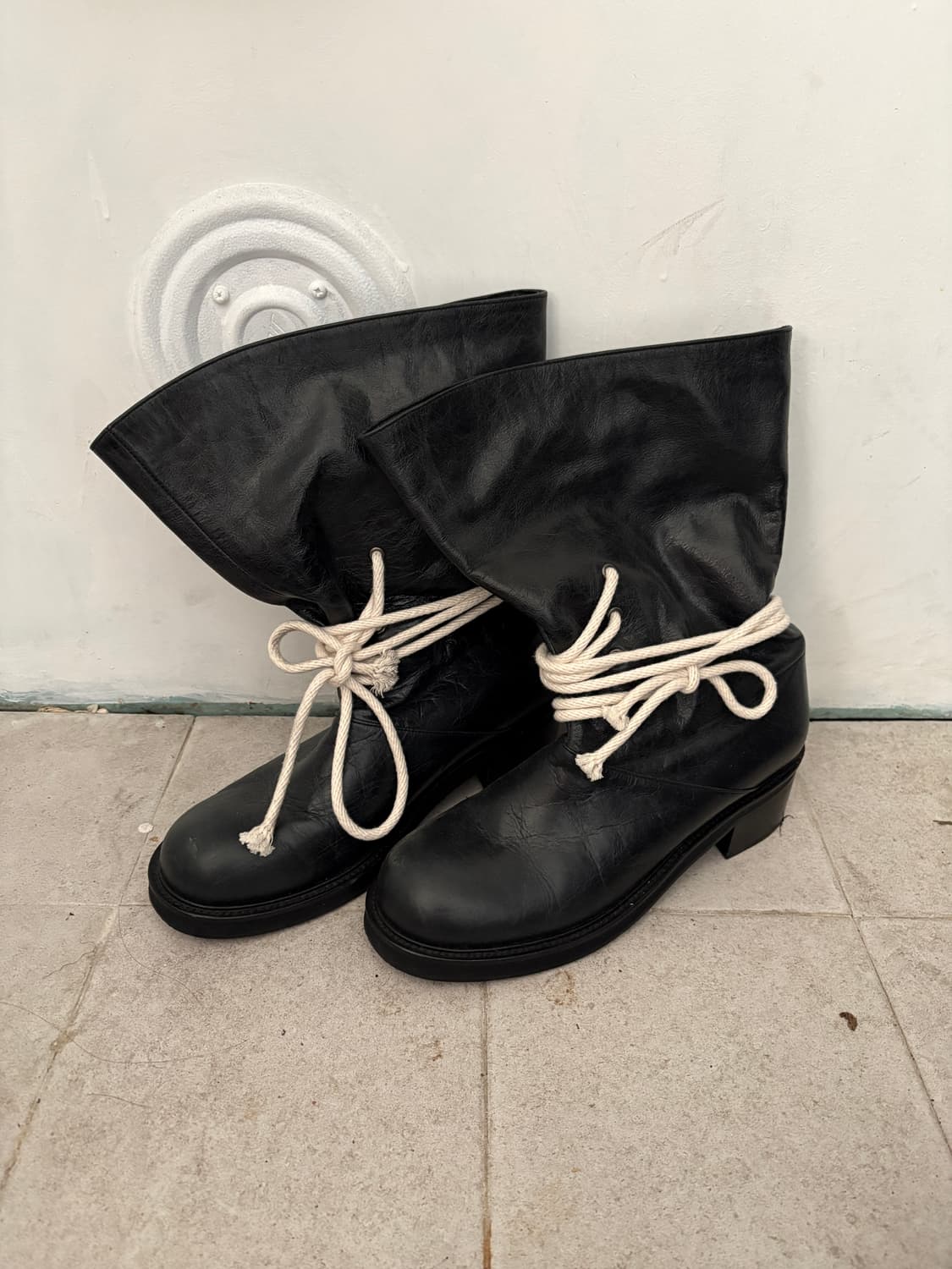 잡화룸 레이스업 미들 부츠 상품이미지7