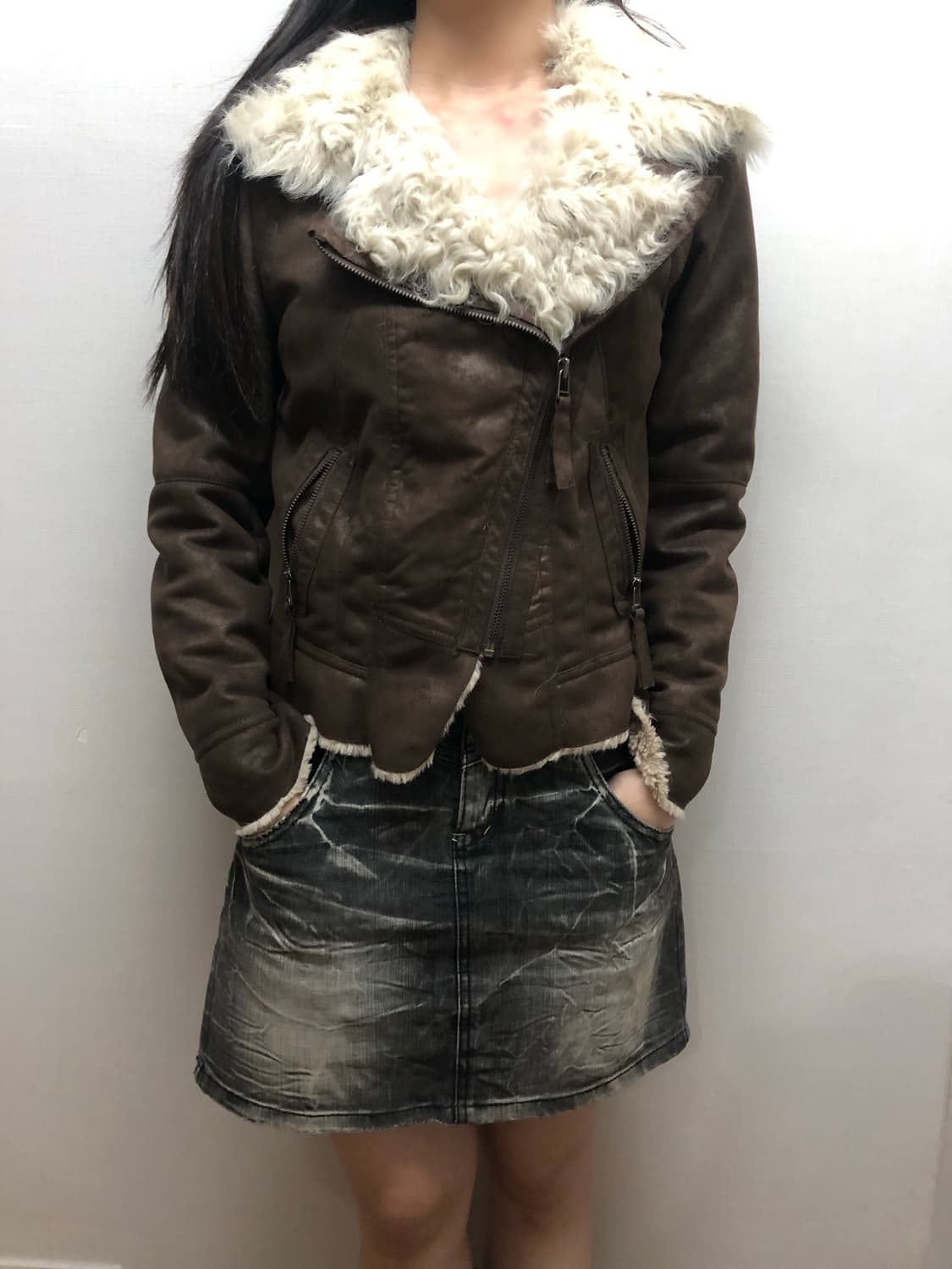 빈티지 브라운 무스탕 자켓 상품이미지2