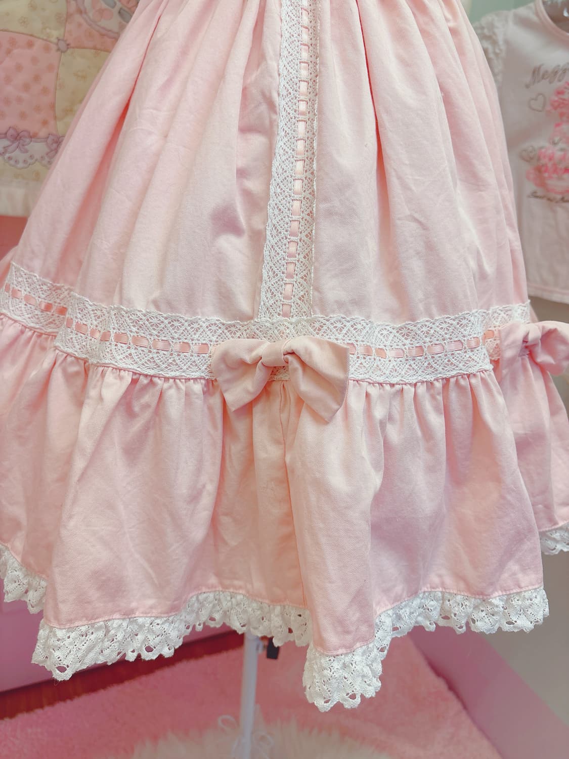 Metamorphose 메타몰포제 로리타 핑크 리본 레이스 스커트 상품이미지3