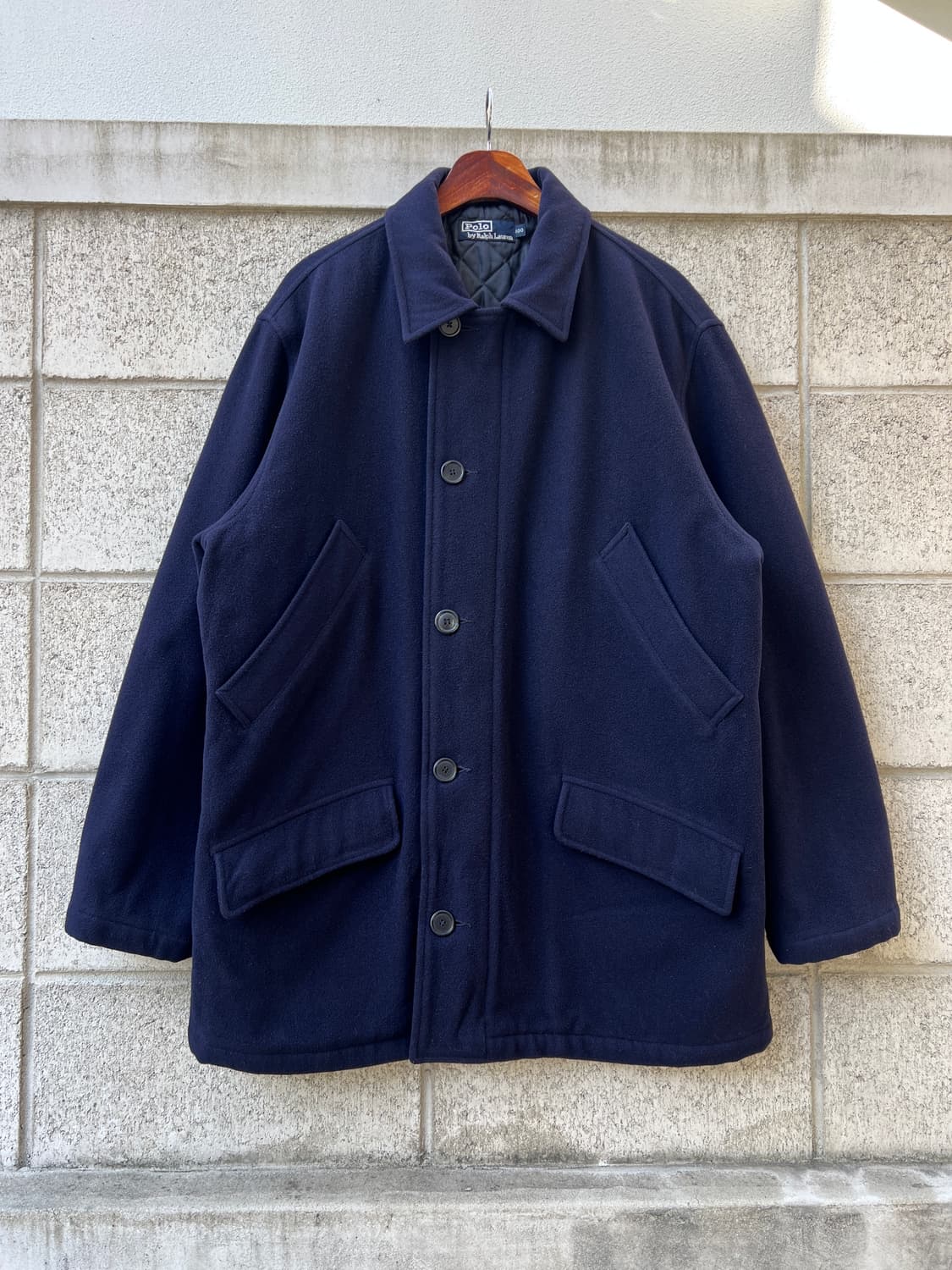 1990s POLO RALPH LAUREN 폴로랄프로렌 네이비 울 코트 상품이미지1