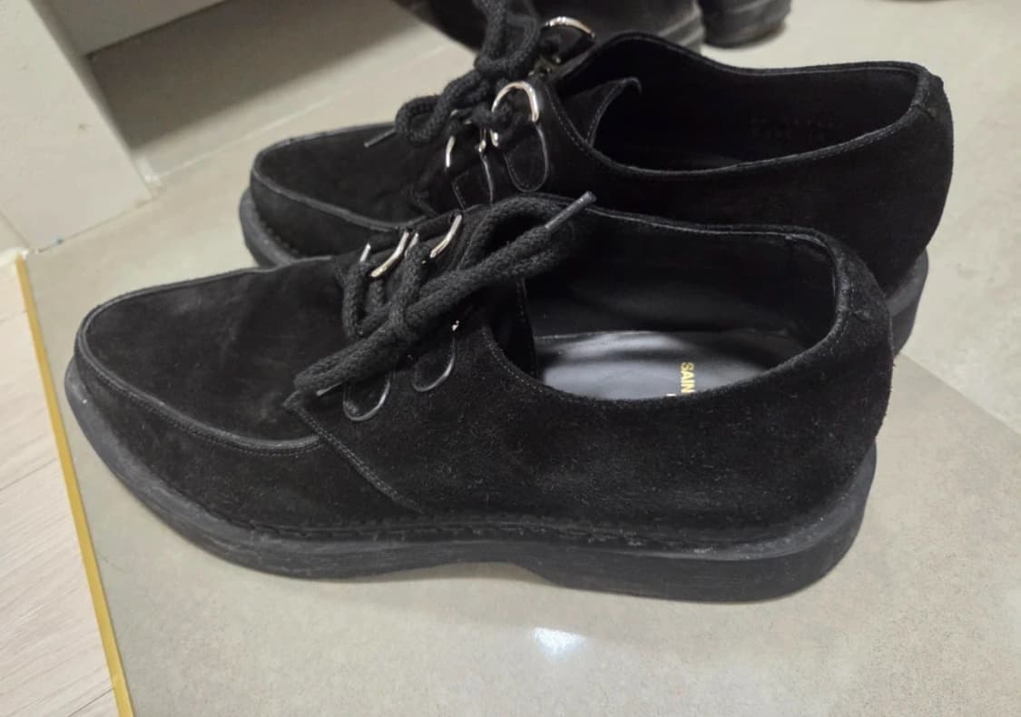 생로랑 테디 스웨이드 더비슈즈 블랙 270 상품이미지3