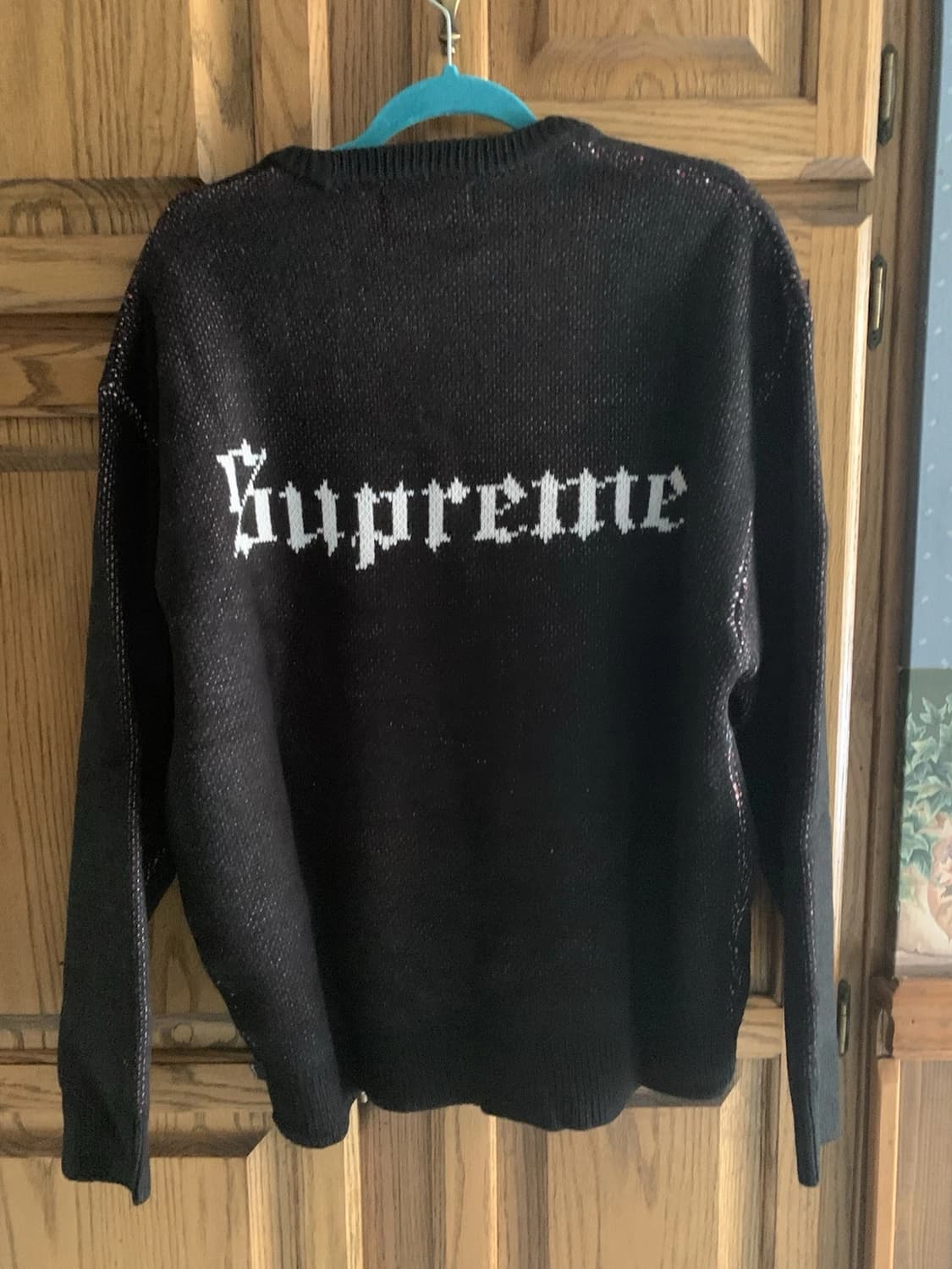 슈프림 스노우 화이트 니트 스웨터 블랙 상품이미지2