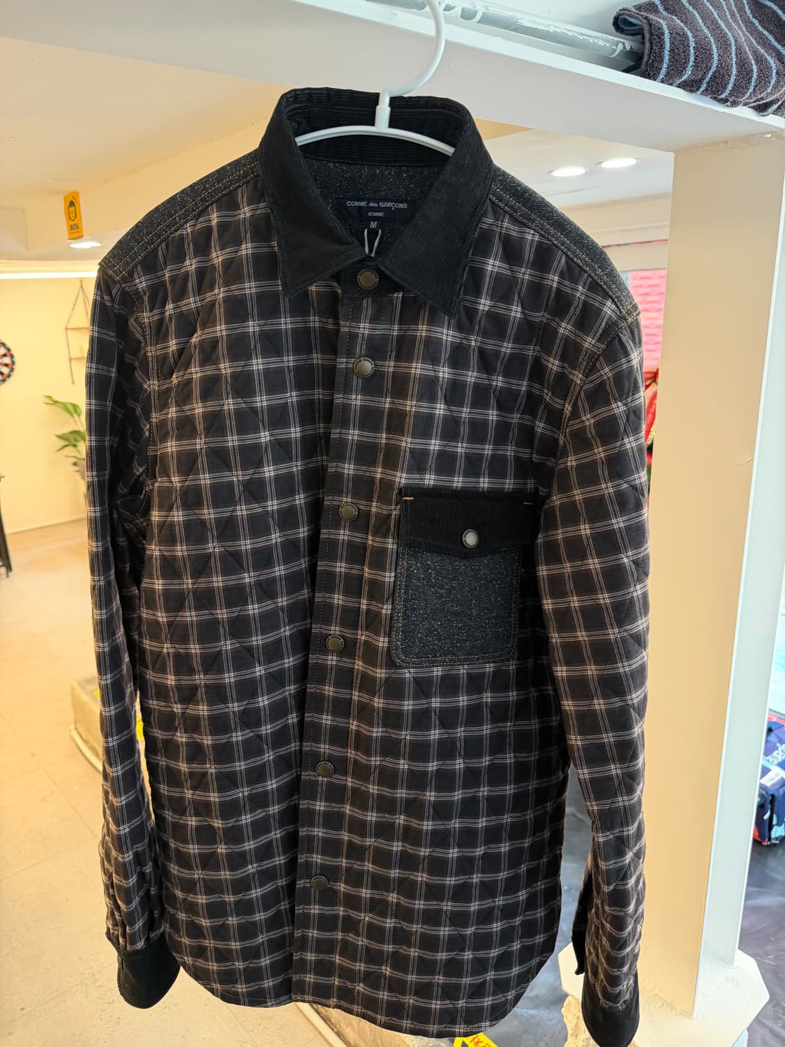 COMME des GARCONS HOMME Jpn 새상품 퀄팅 체크셔츠 상품이미지3