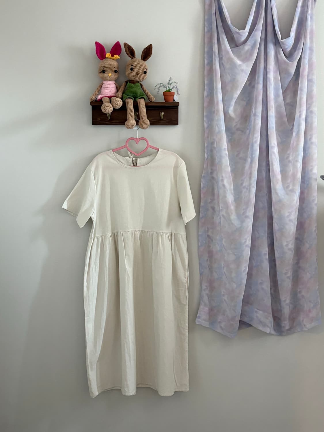 아이보리 반팔 원피스 상품이미지1