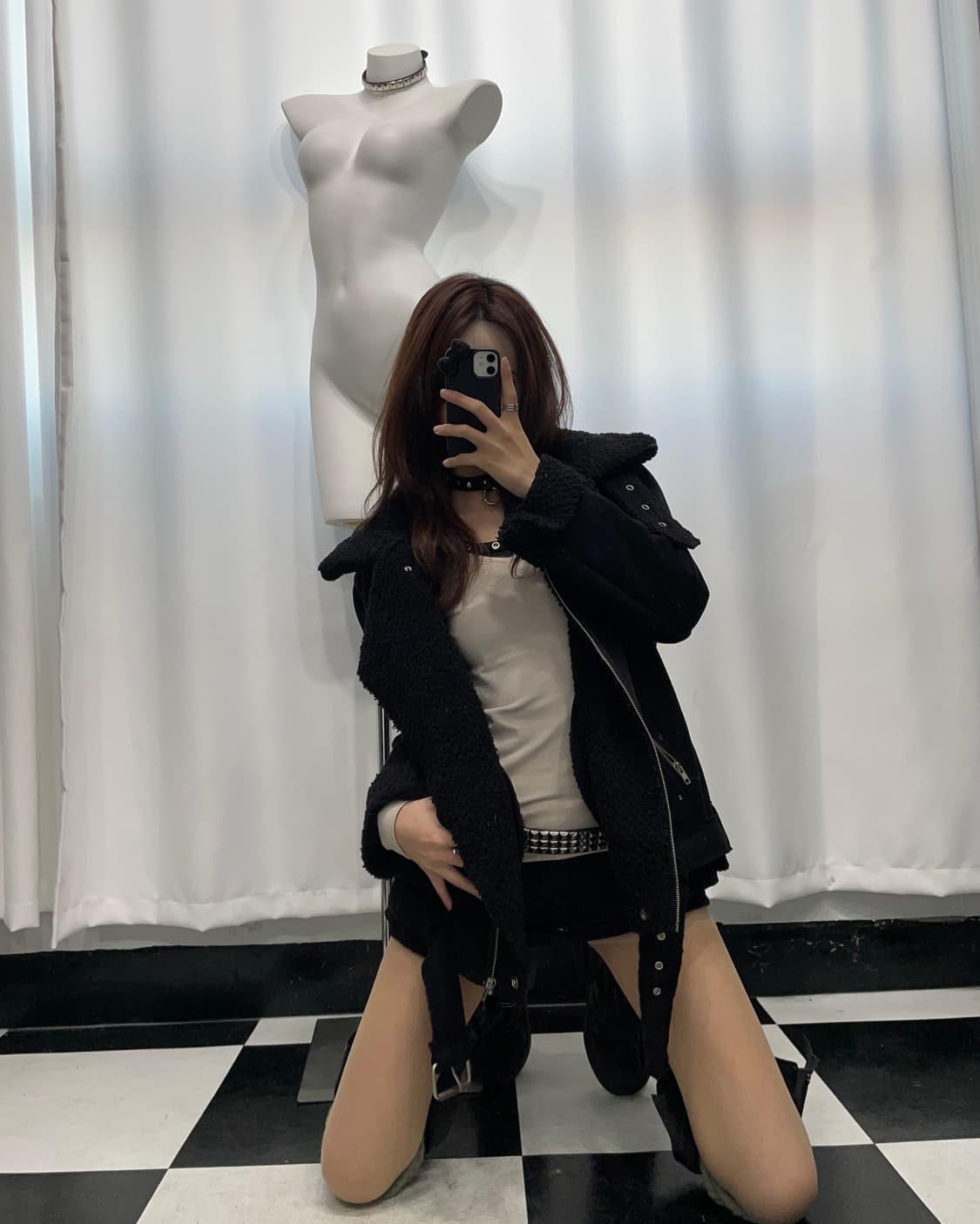 🎸블랙 무스탕 자켓🎸 상품이미지1