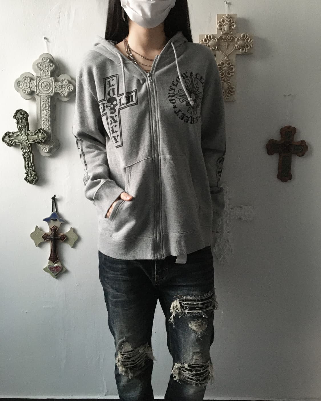 Printing point hood zip up 상품이미지9