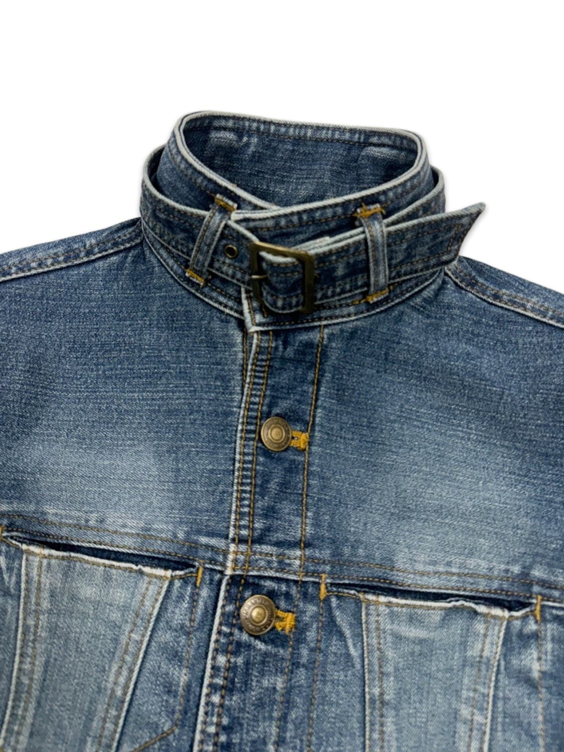 빈티지 버클 벨트 라인 데님 자켓 상품이미지3