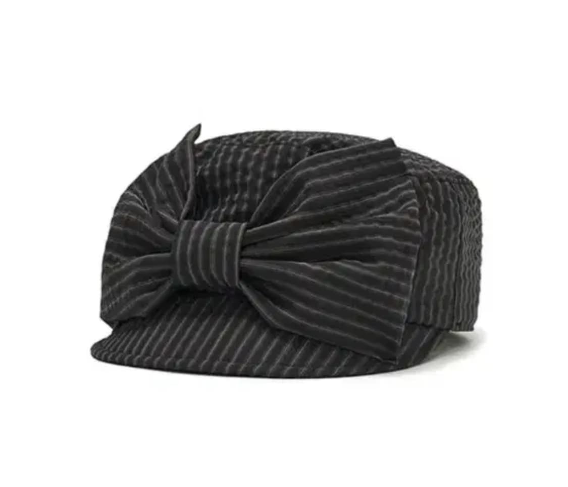 어썸니즈 벨보이 캡 리본 스트라이프 블랙 상품이미지2