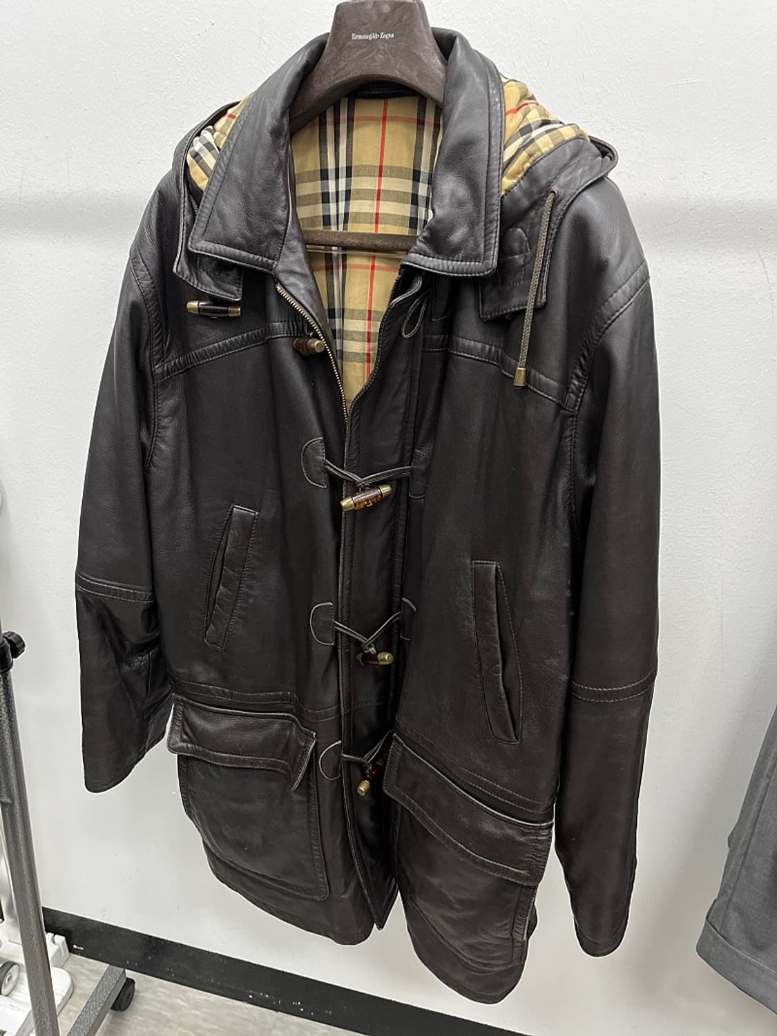 105) 버버리 후드 가죽자켓  상품이미지1