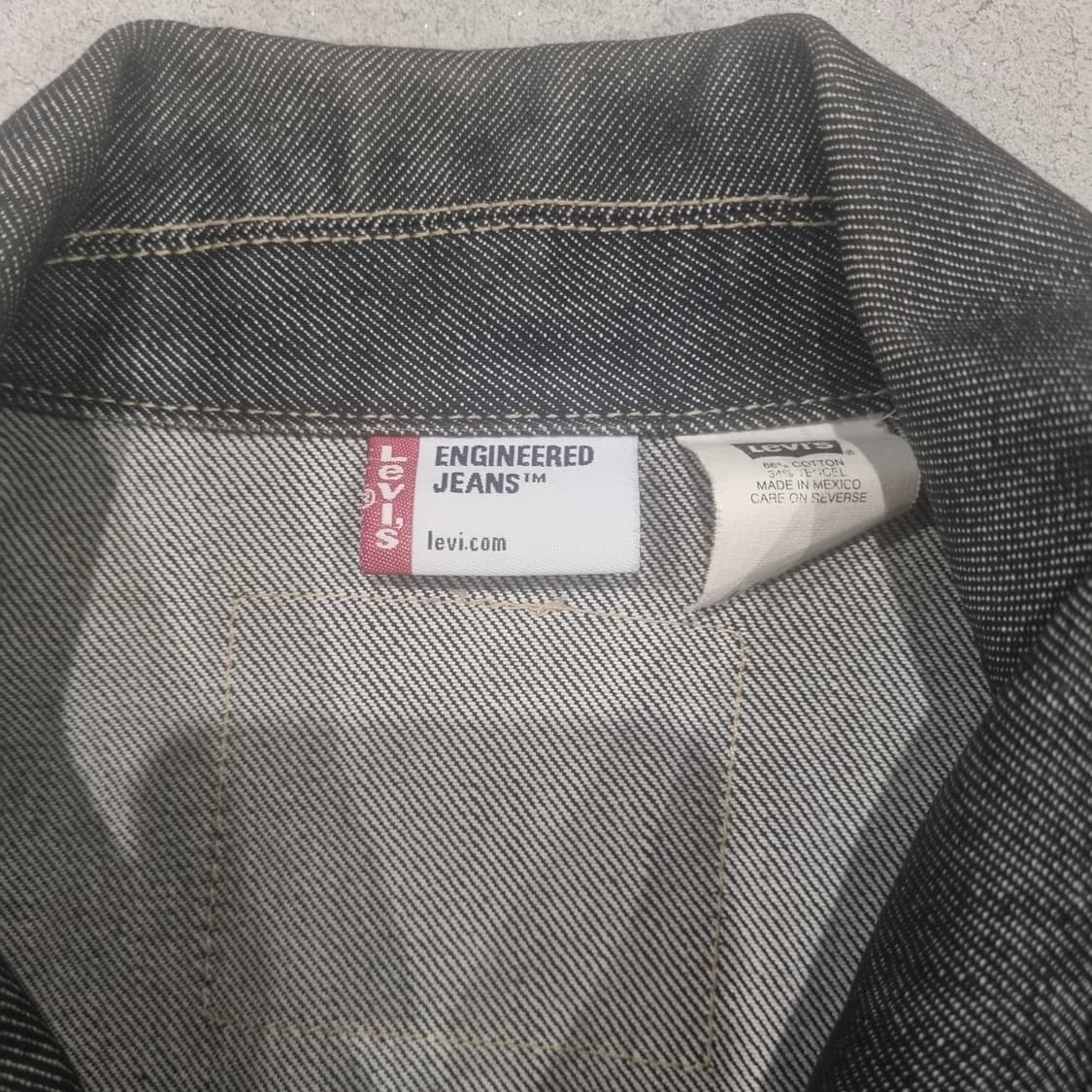 미국 리바이스 엔지니어드진 귀한색 흑청데님 청자켓 L사이즈 상품이미지3