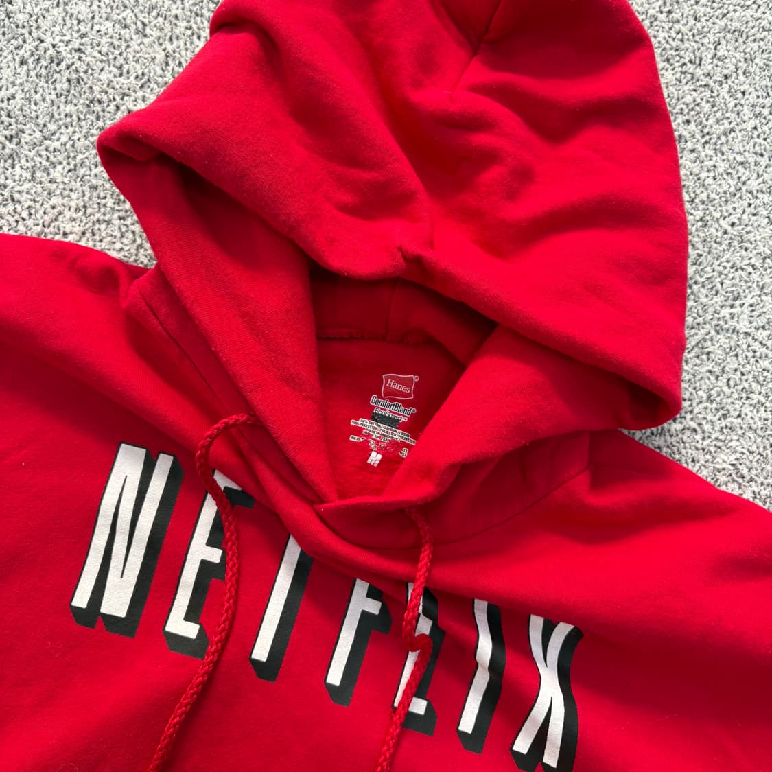 M 넷플릭스 레터링 후드 맨투맨 0304J 상품이미지2