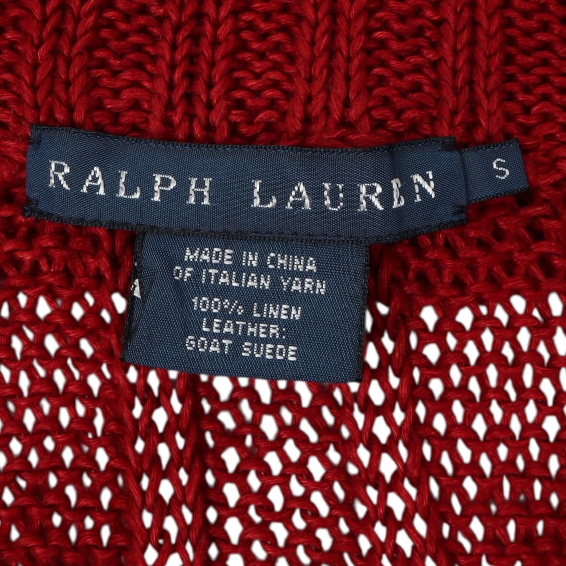 폴로 랄프로렌 레드 린넨 엘보우패치 숄카라 가디건 상품이미지8