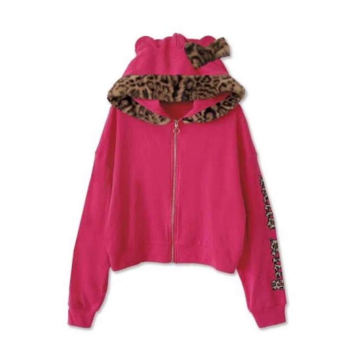 egg 아베일 키티 갸루 퍼 후드집업 핑크 상품이미지2